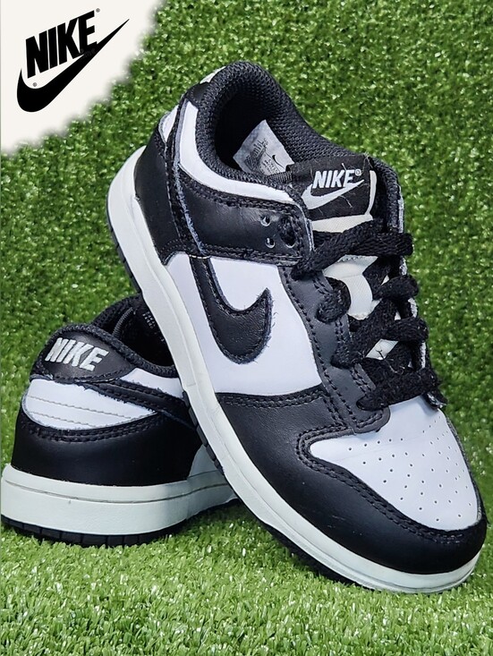 Nike Other - Nike Dunk Retro Low Little Kids Boys Black White Leather Sneakers Shoes Size 13C